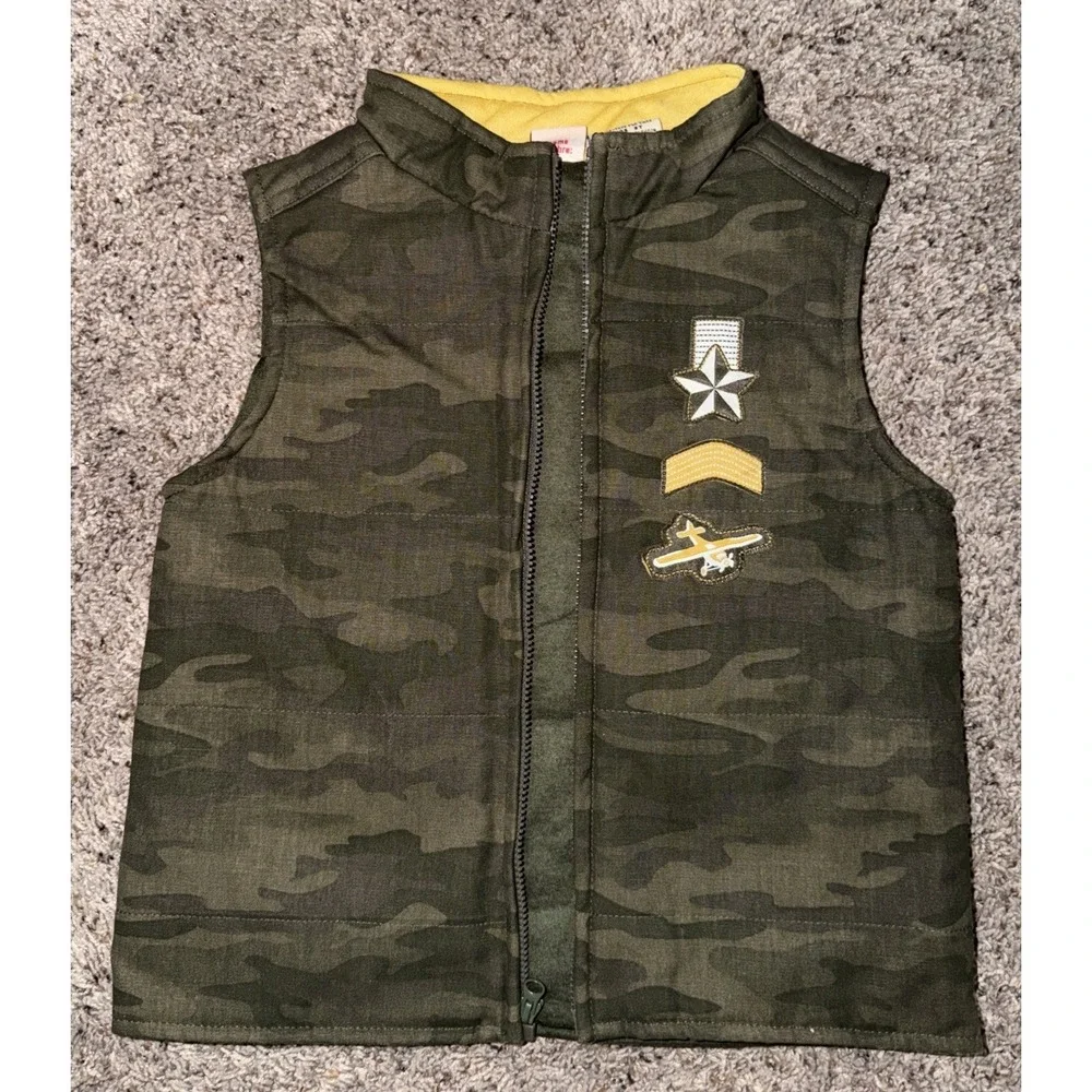 Faded Glory Toddler Boys Size 3T‎ Camo puffer vest Military Aviation Pilot